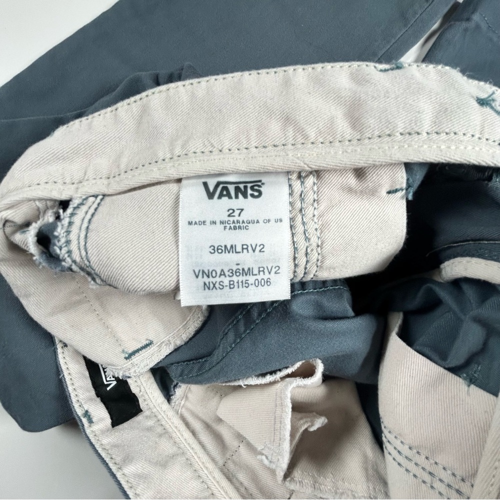 2 Pairs Vans Boys Chinos Blue/Steel Grey Size 27 - Picture 6 of 15